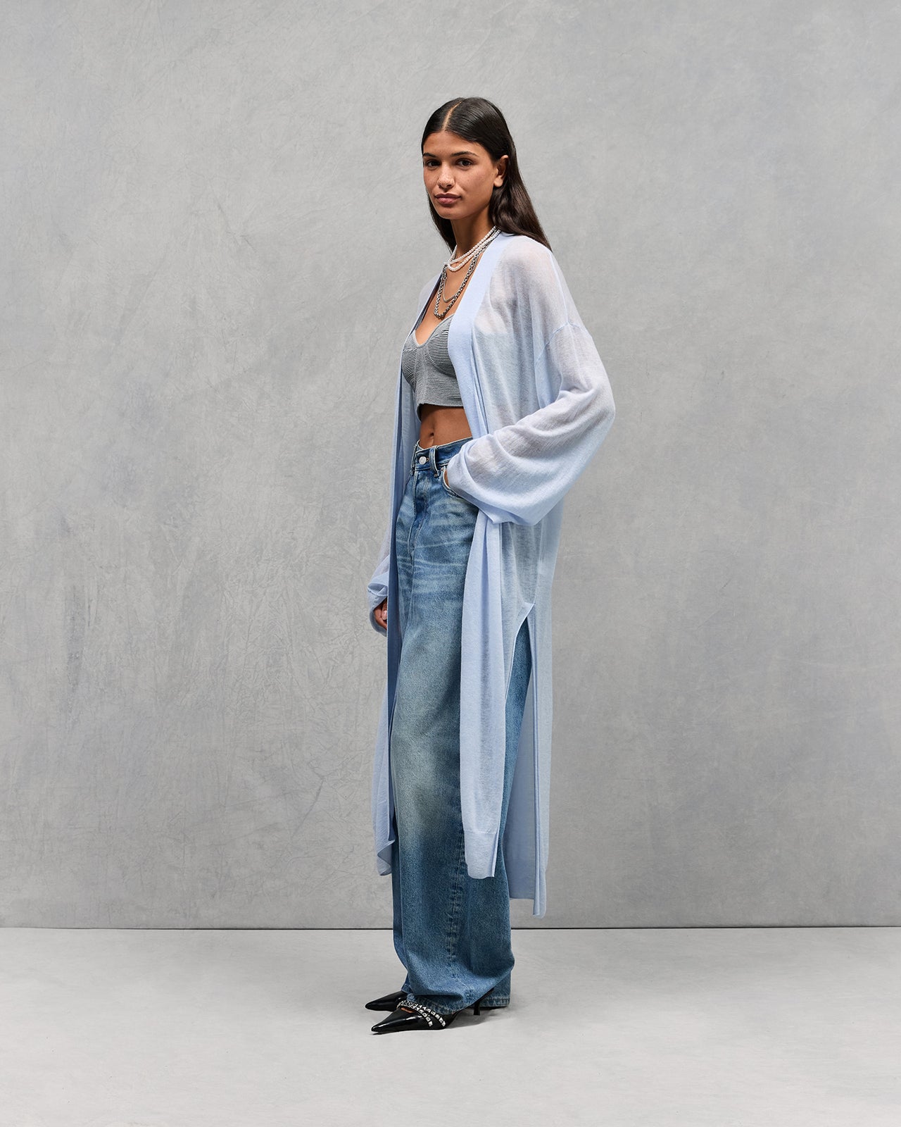 Cardigan Smokey - Bleu Ciel - Image 3