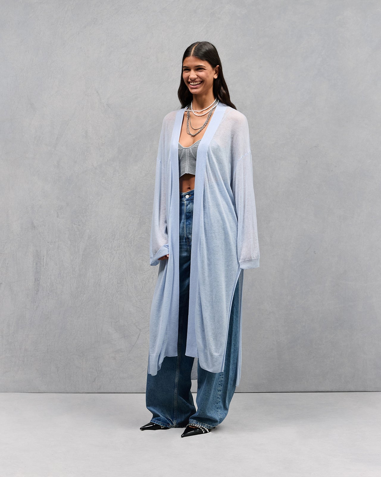 Cardigan Smokey - Bleu Ciel - Image 4