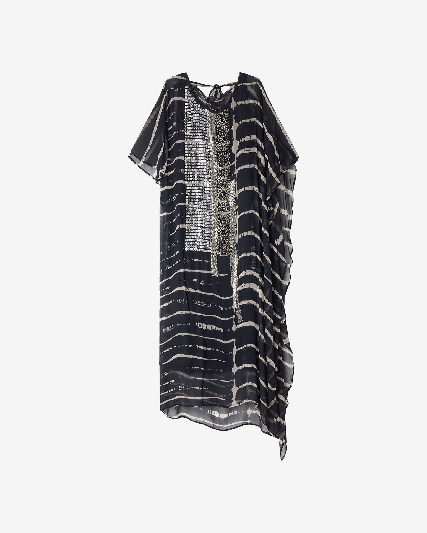 Robe Damuel - Gris : Robe caftan en viscose chiffon et détails argentés Mes Demoiselles