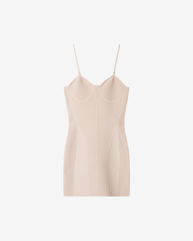 Robe Blom - Nude : Robe courte en maille stretch rose Mes Demoiselles - Dernière image