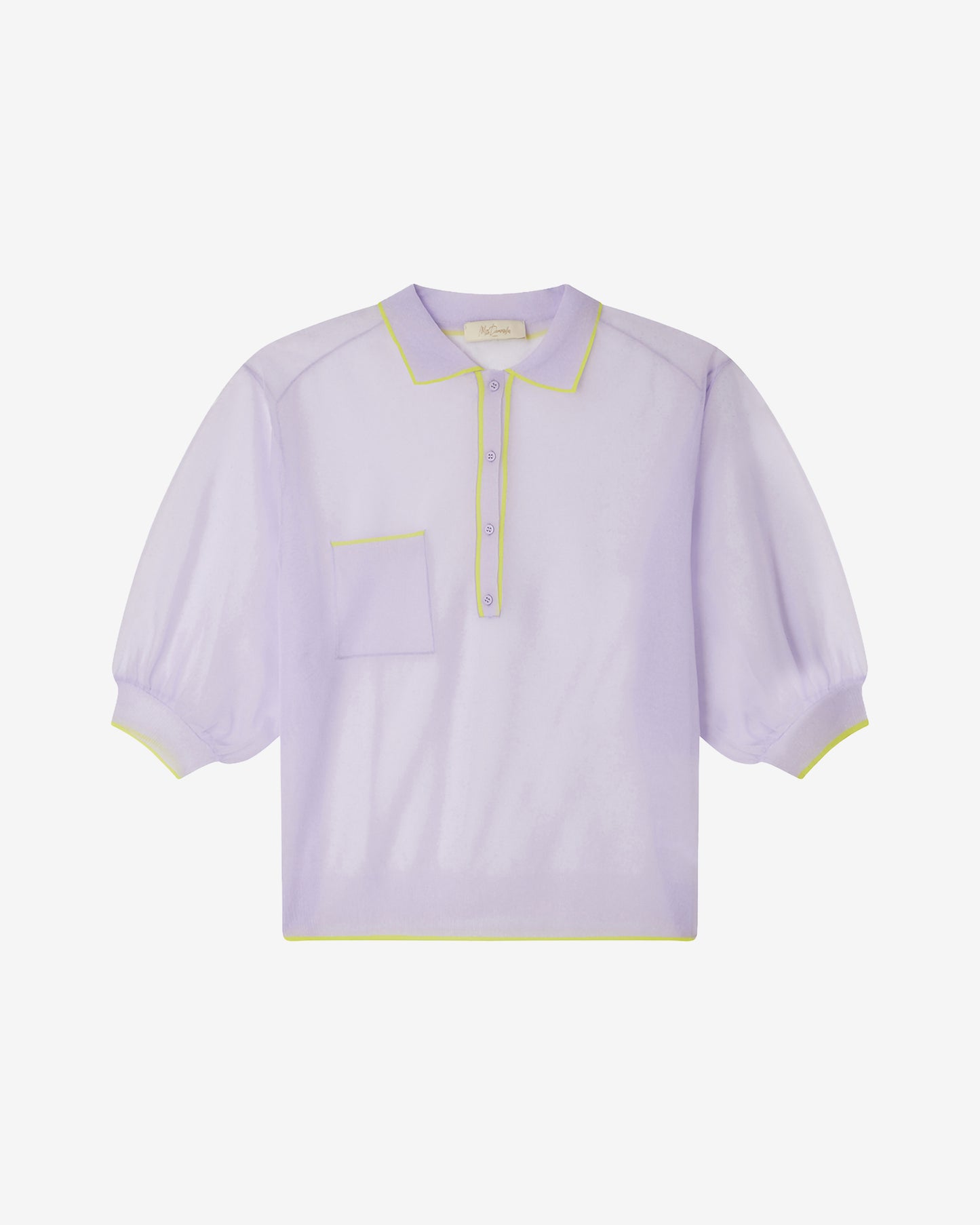 Top Glesni - Violet : Top polo lilas transparent et irrisé Mes Demoiselles