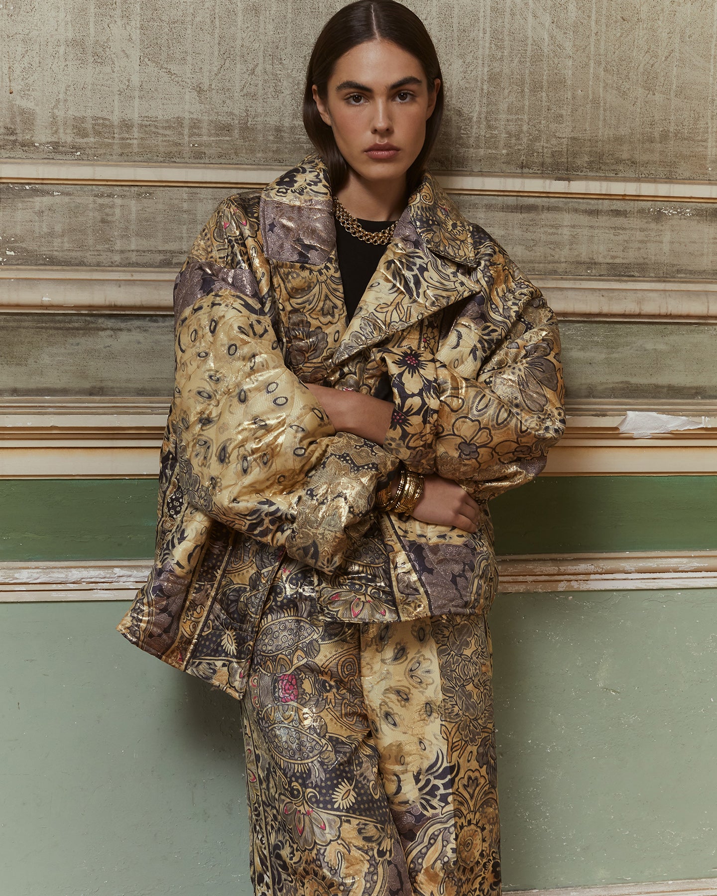 Jacket Brigitte - Gold Flowers