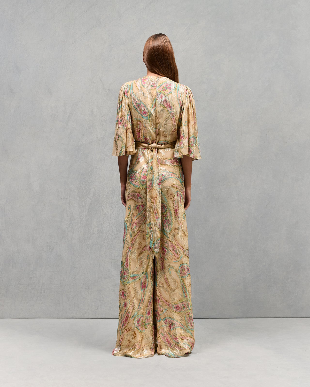 Combinaison pantalon en viscose lurex doré : Pantalons & combinaisons Mes Demoiselles - Image 3