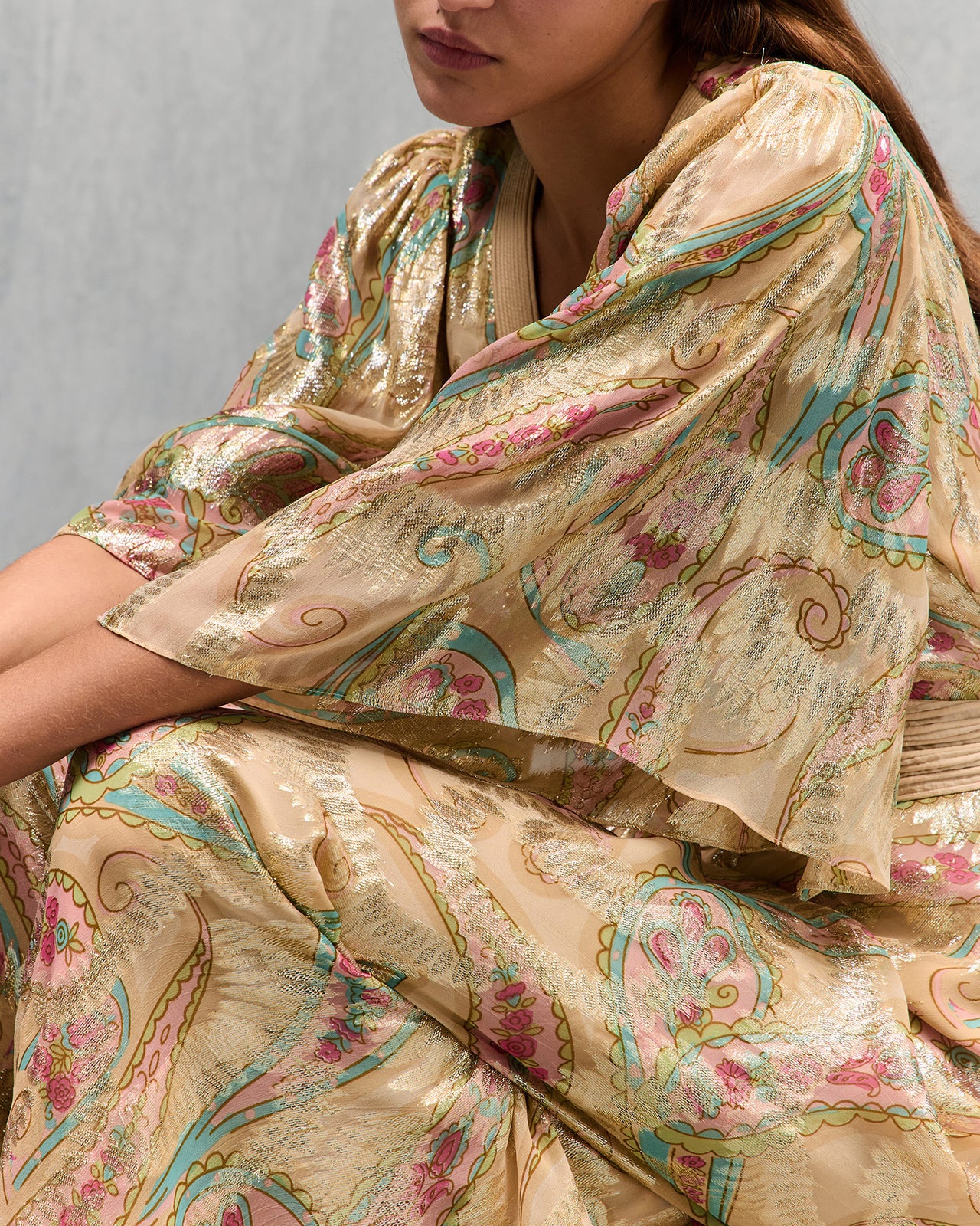 Combinaison Flavie - Jaune : Combinaison pantalon en viscose lurex doré Mes Demoiselles - Image 6