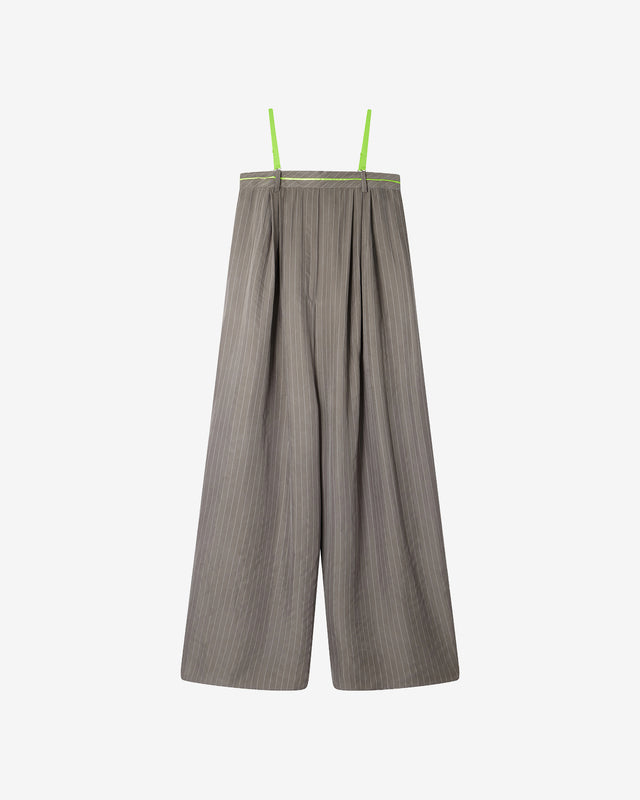 Combinaison Milla - Gris : Combinaison pantalon taupe aux fines rayures borsalino Mes Demoiselles - Dernière image