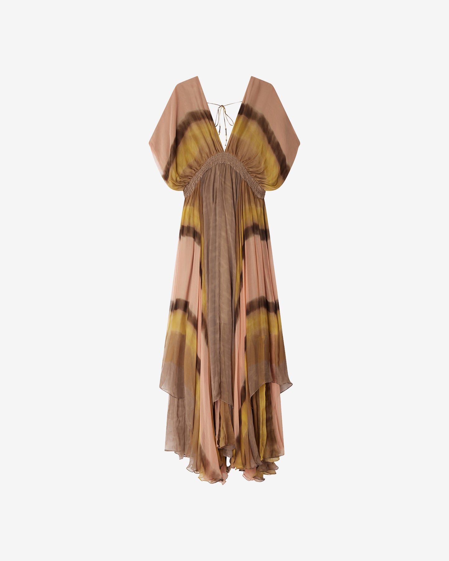 Robe Madison - Nude : Longue robe féminine légère jaune et rose Mes Demoiselles