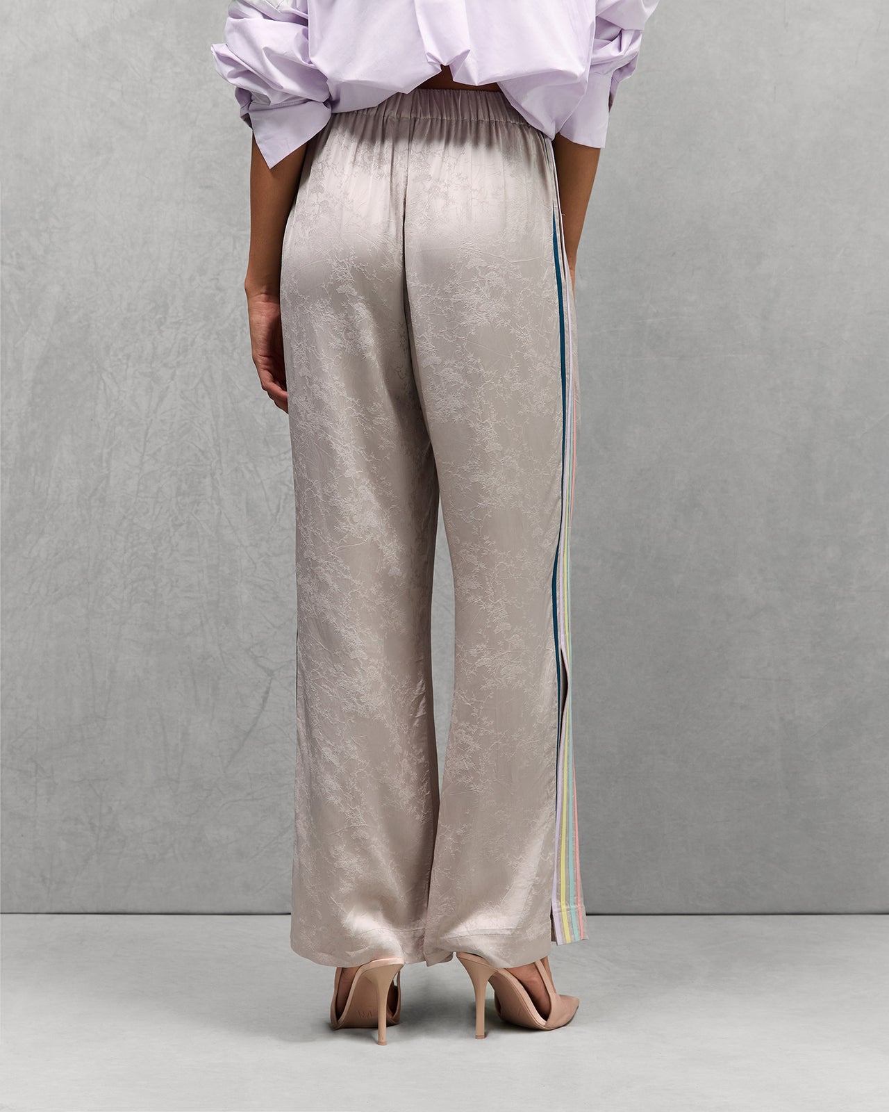 Pantalon Adda - Gris : Pantalon en viscose jacquard gris Mes Demoiselles - Image 5