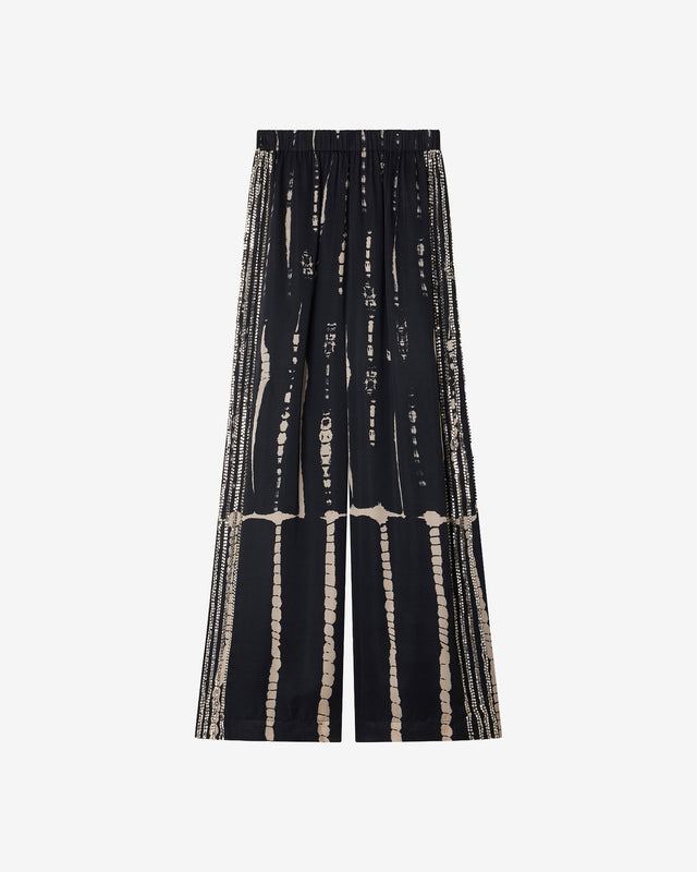 Pantalon Doom - Noir : Pantalon noir tye&dye avec bijoux argentés Mes Demoiselles - Dernière image