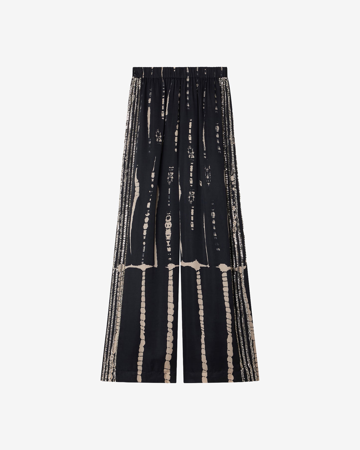 Pantalon Doom - Noir : Pantalon noir tye&dye avec bijoux argentés Mes Demoiselles