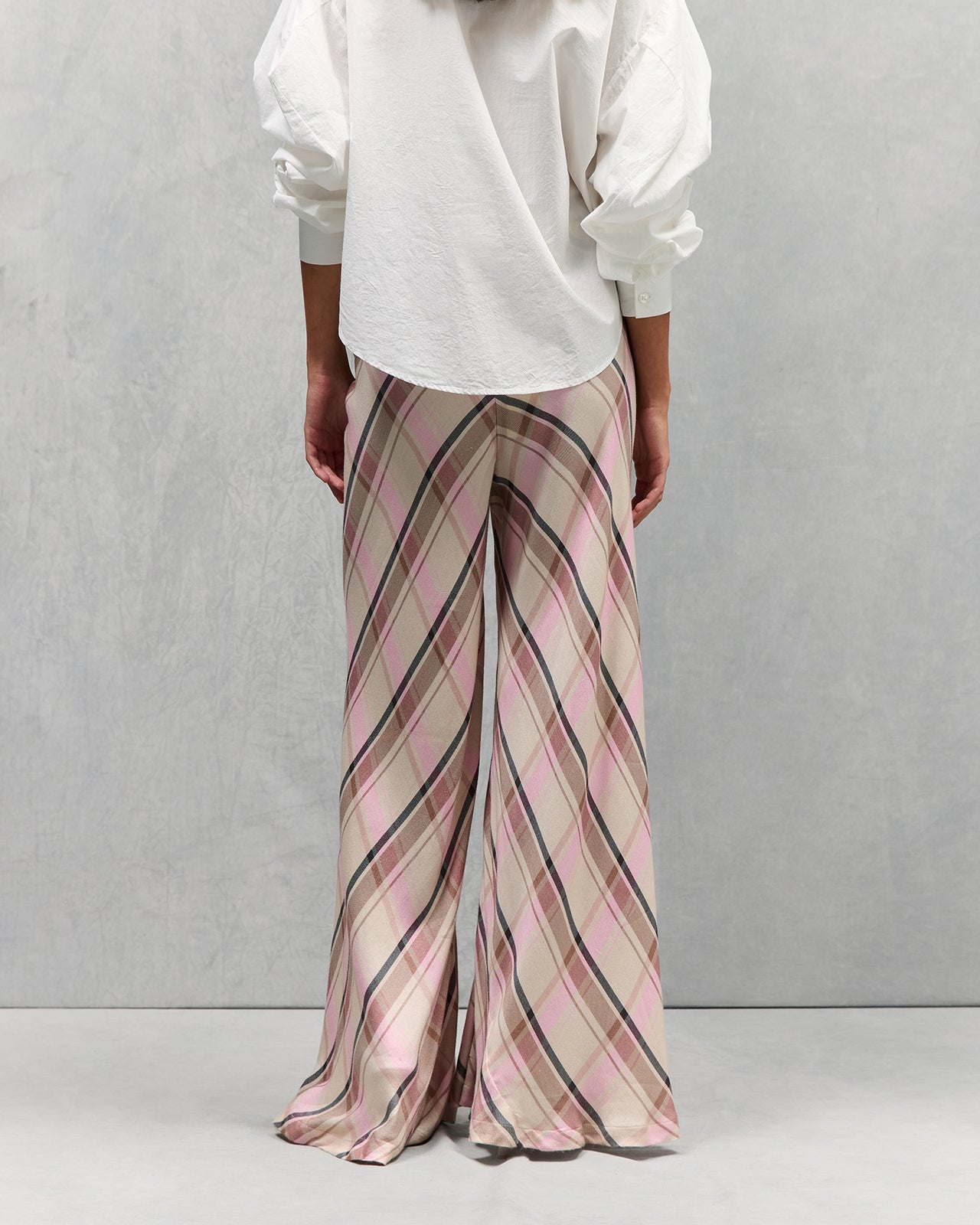 Pantalon Dune - Rose : Pantalon souple en flanelle rose et beige Mes Demoiselles - Image 4