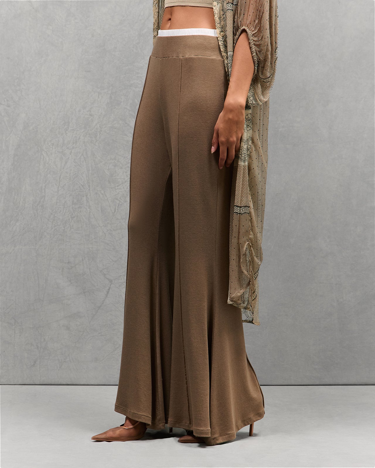 Pantalon jersey kaki élégant : Pantalons & combinaisons Mes Demoiselles - Image 3