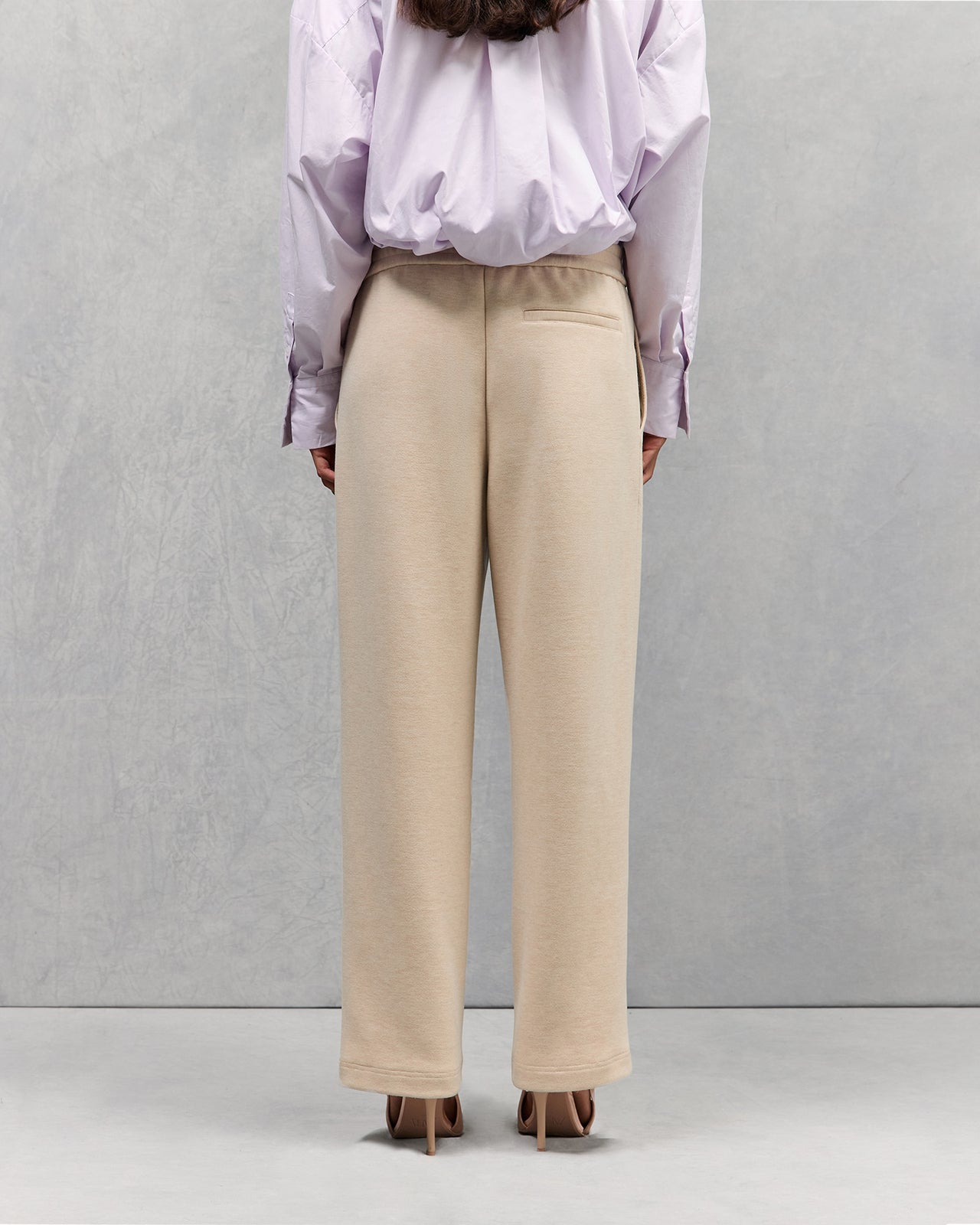 Pantalon Marchive - Beige : Pantalon jogging en milano chiné beige Mes Demoiselles - Image 5