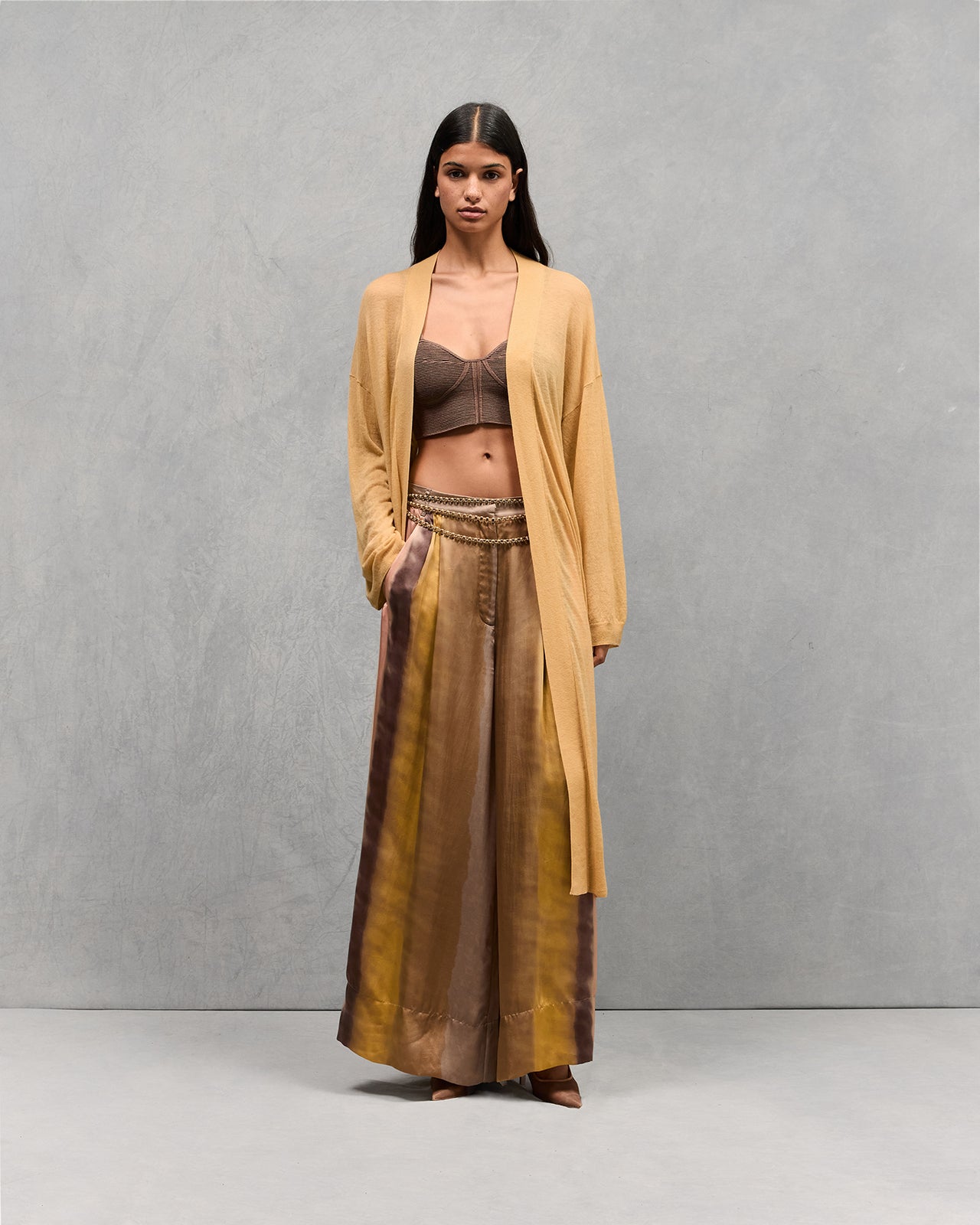 Pantalon souple et large tye&dye jaune et rose : Pantalons & combinaisons Mes Demoiselles - Image 1