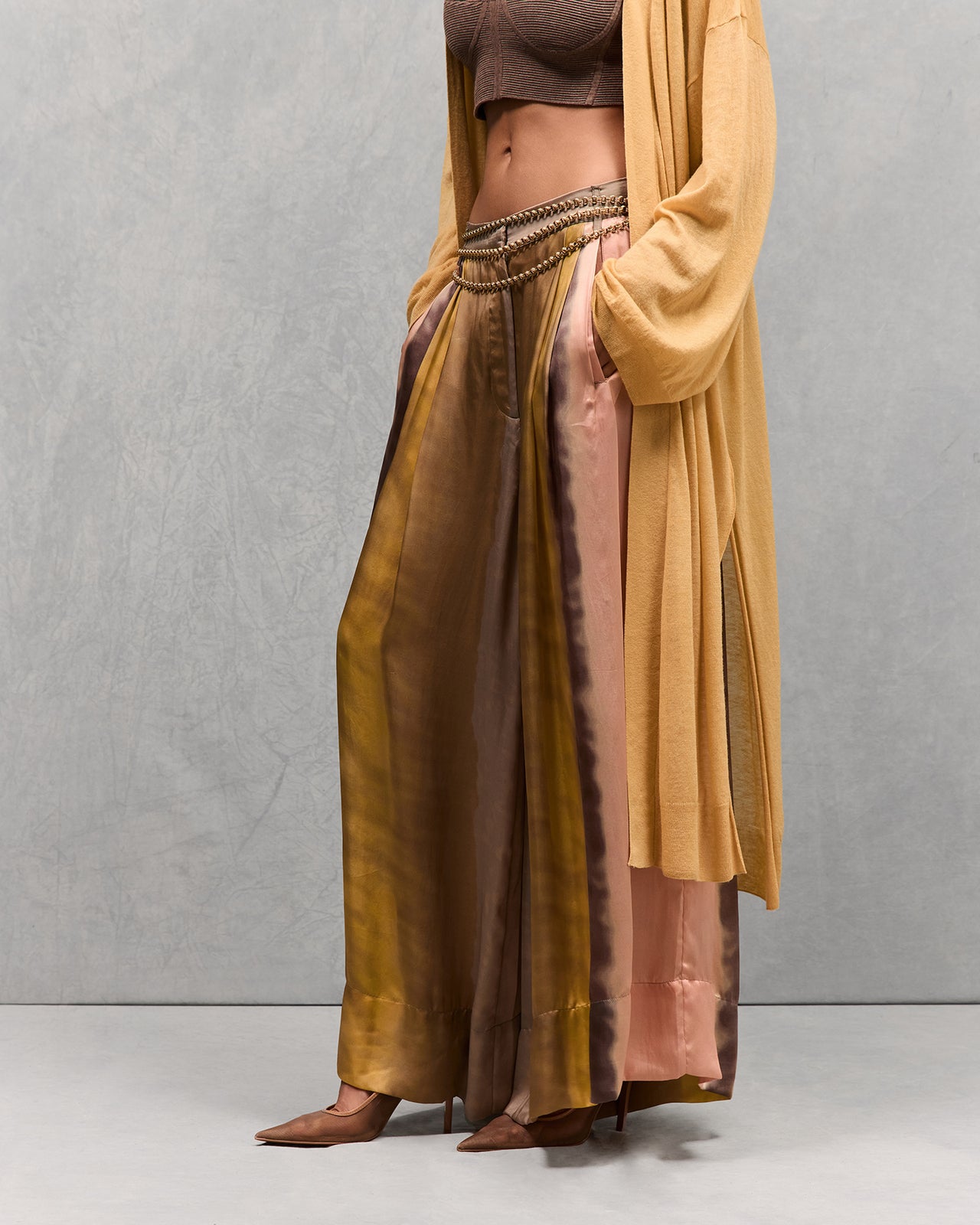 Pantalon souple et large tye&dye jaune et rose : Pantalons & combinaisons Mes Demoiselles - Image 3