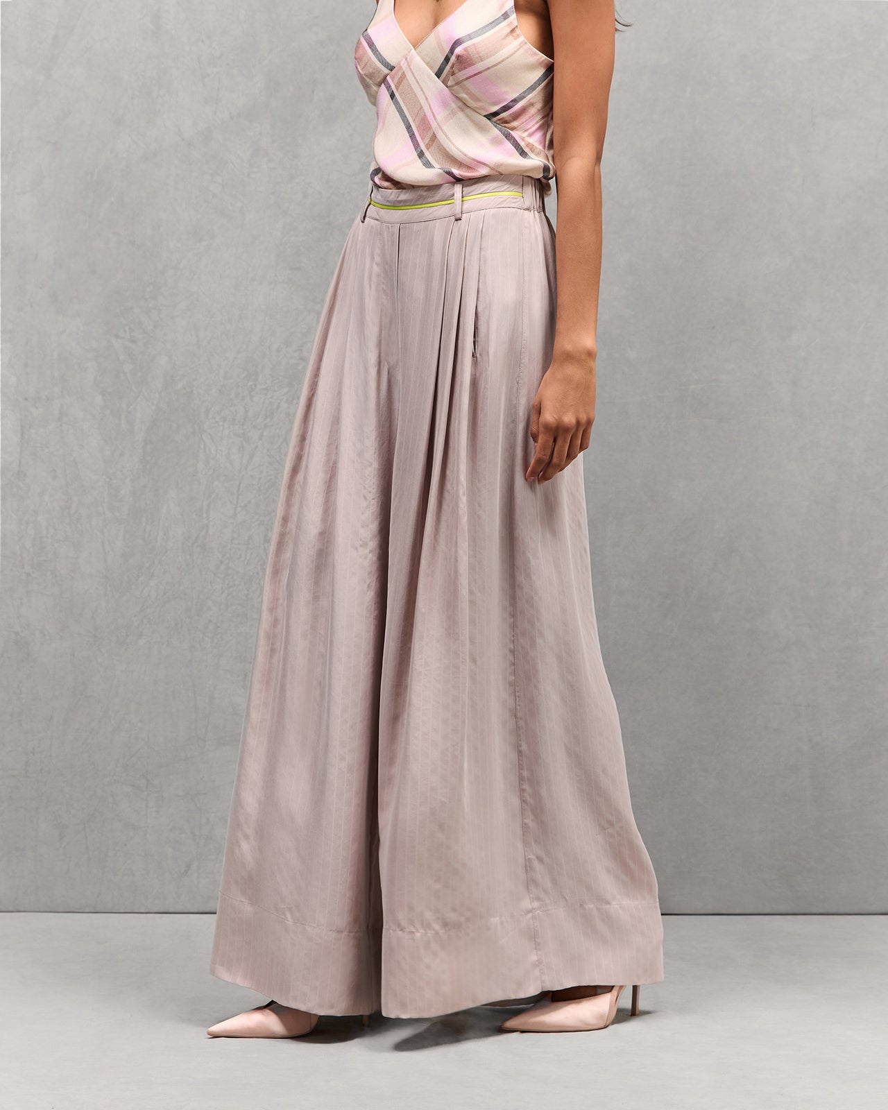 Pantalon chic à rayures borsalino nude : Pantalons & combinaisons Mes Demoiselles - Image 3