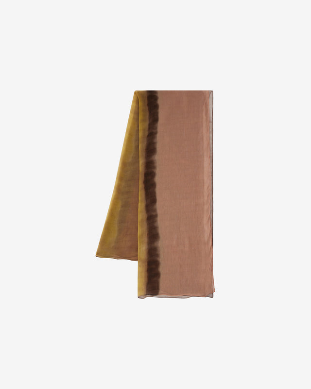 Foulard en viscose chiffon tye&dye jaune et rose - Accessoires Mes Demoiselles - Image 3
