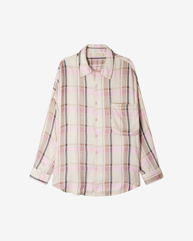 Chemise Danyl - Rose : Chemise en flanelle écossaise rose et beige Mes Demoiselles - Dernière image