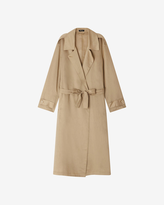 Manteau Soleil - Marron : Manteau imper beige léger et élégant Mes Demoiselles - Dernière image