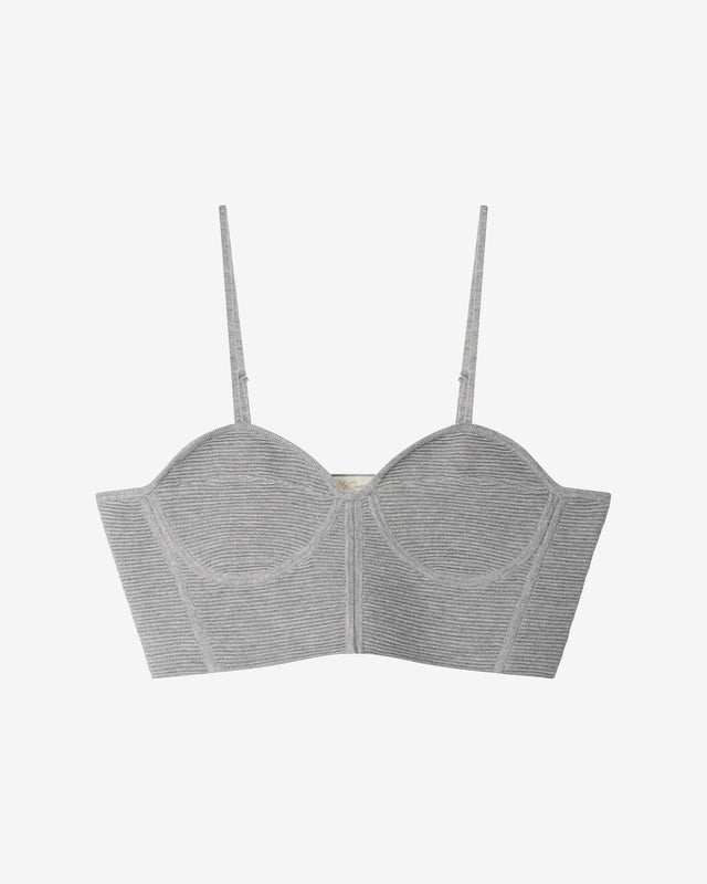 Top Blond - Gris : Brassière en maille stretch grise Mes Demoiselles - Dernière image