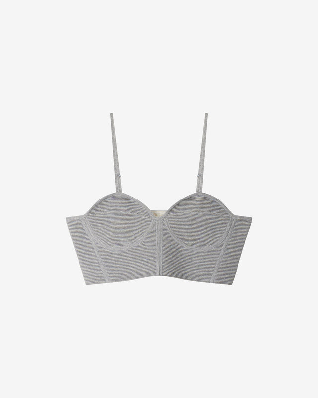 Top Blond - Gris : Brassière en maille stretch grise Mes Demoiselles - Dernière image