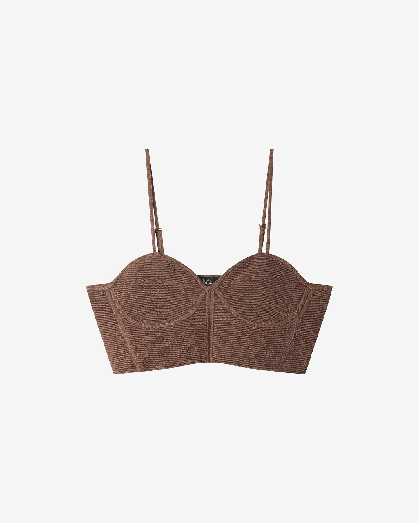 Top Blond - Taupe : Brassière en maille stretch taupe Mes Demoiselles