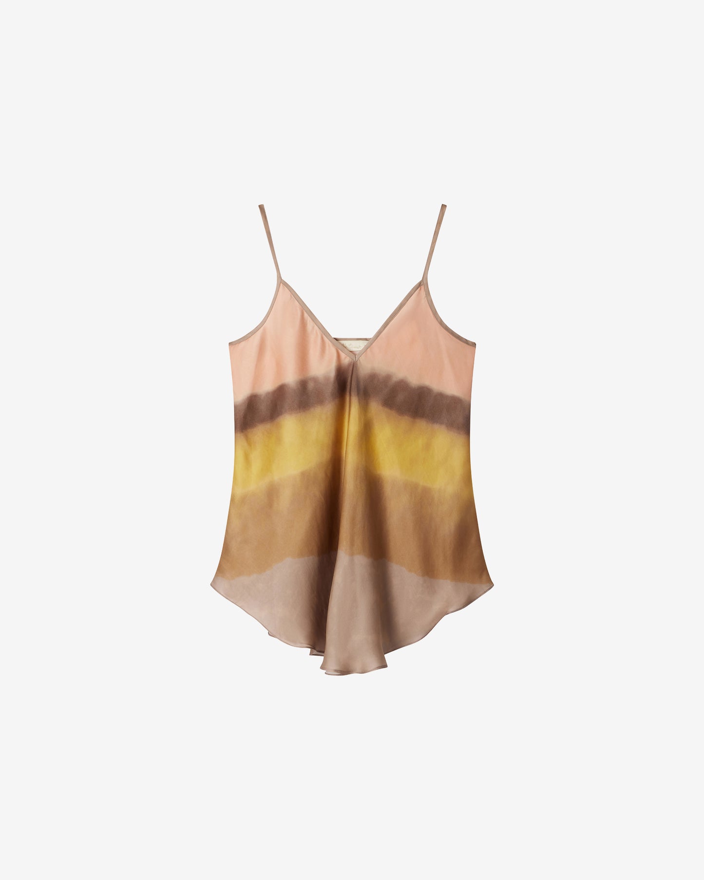 Top Mussa - Nude : Top à fines bretelles tye&dye jaune et rose Mes Demoiselles