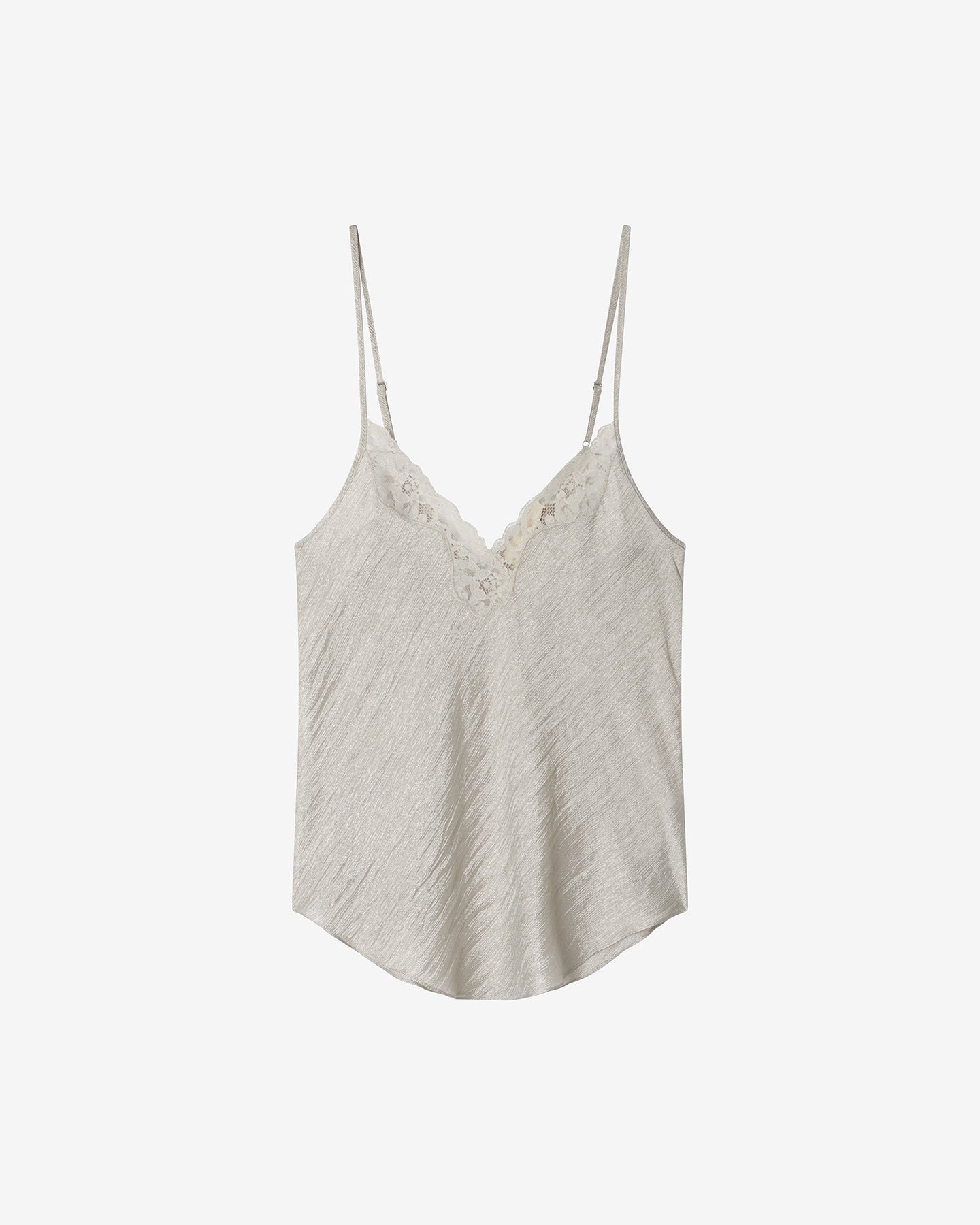 Top Pozzi - Argent : Débardeur fines bretelles shiny argent Mes Demoiselles