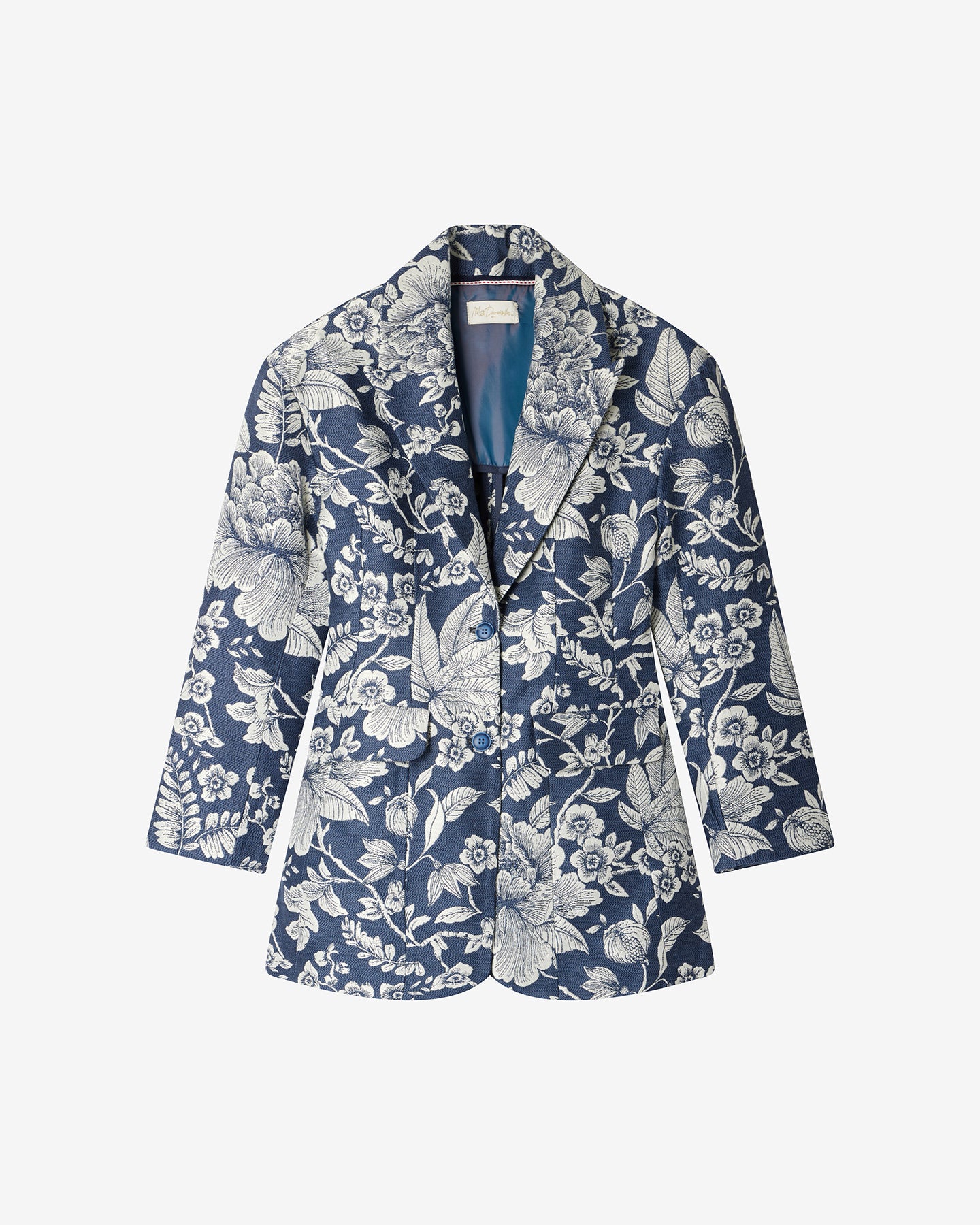 Veste Dida - Bleu : Veste cintrée en tissus jacquard denim Mes Demoiselles