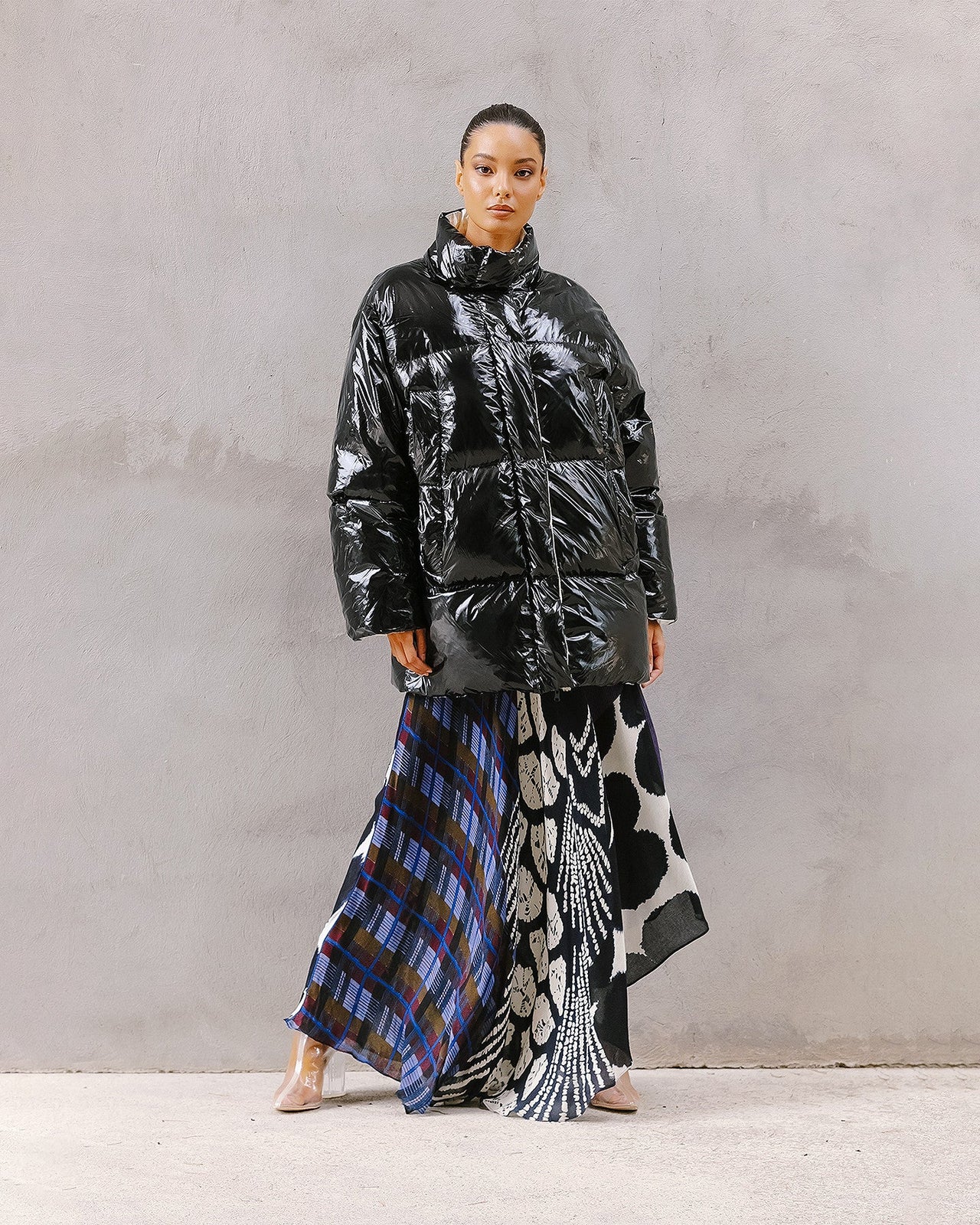 Manteau Willy Noir / Ecru | Mes Demoiselles Paris - Image 4