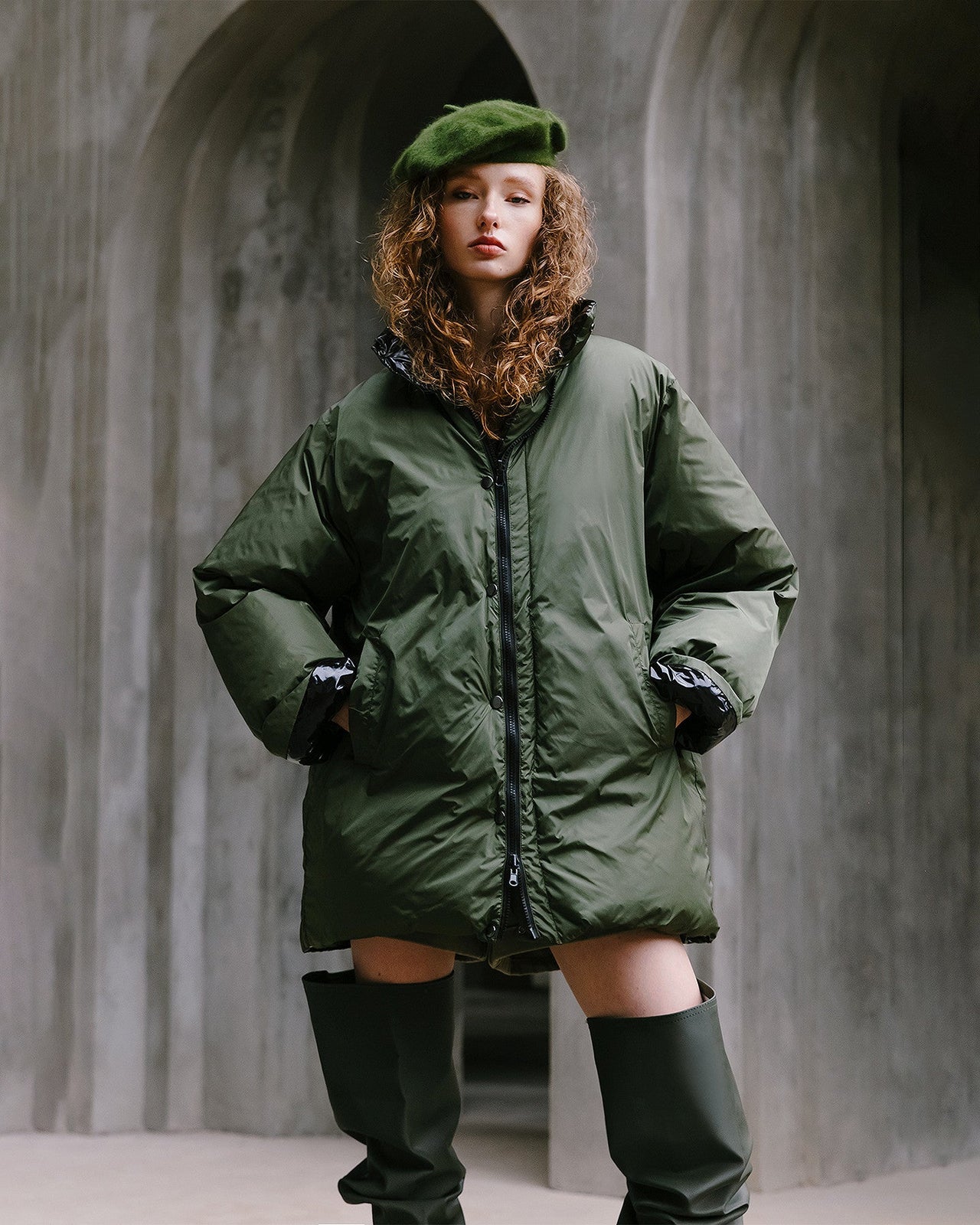 Manteau Willy Noir / Kaki | Mes Demoiselles Paris - Image 4