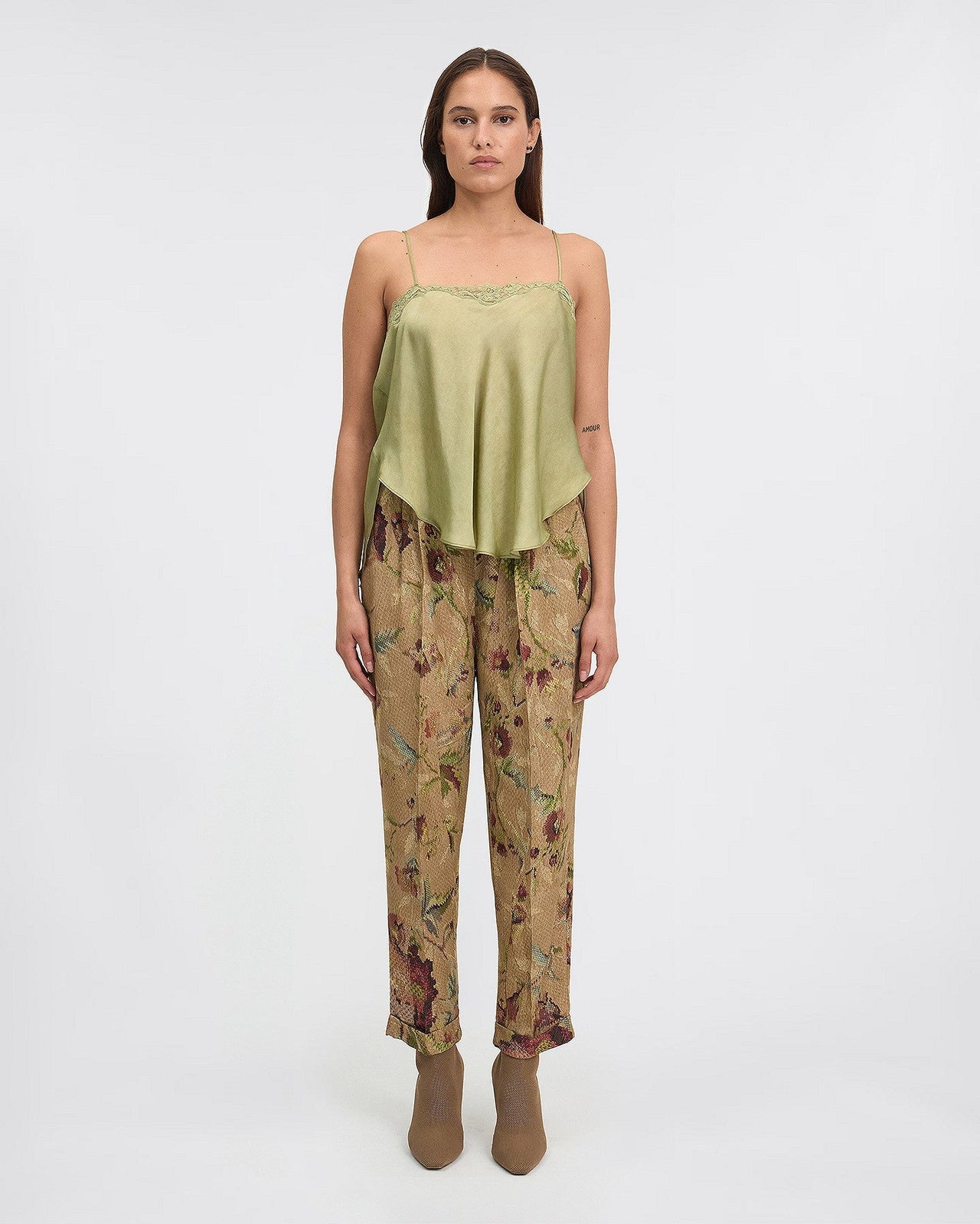 Pantalon droit imprimé floral : Pantalons & combinaisons Mes Demoiselles - Image 1