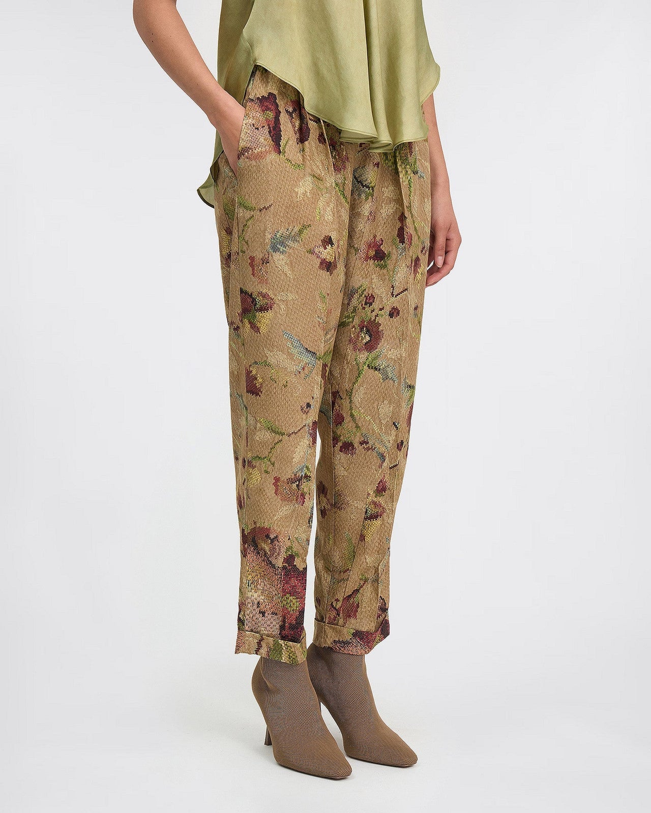 Pantalon droit imprimé floral : Pantalons & combinaisons Mes Demoiselles - Image 3