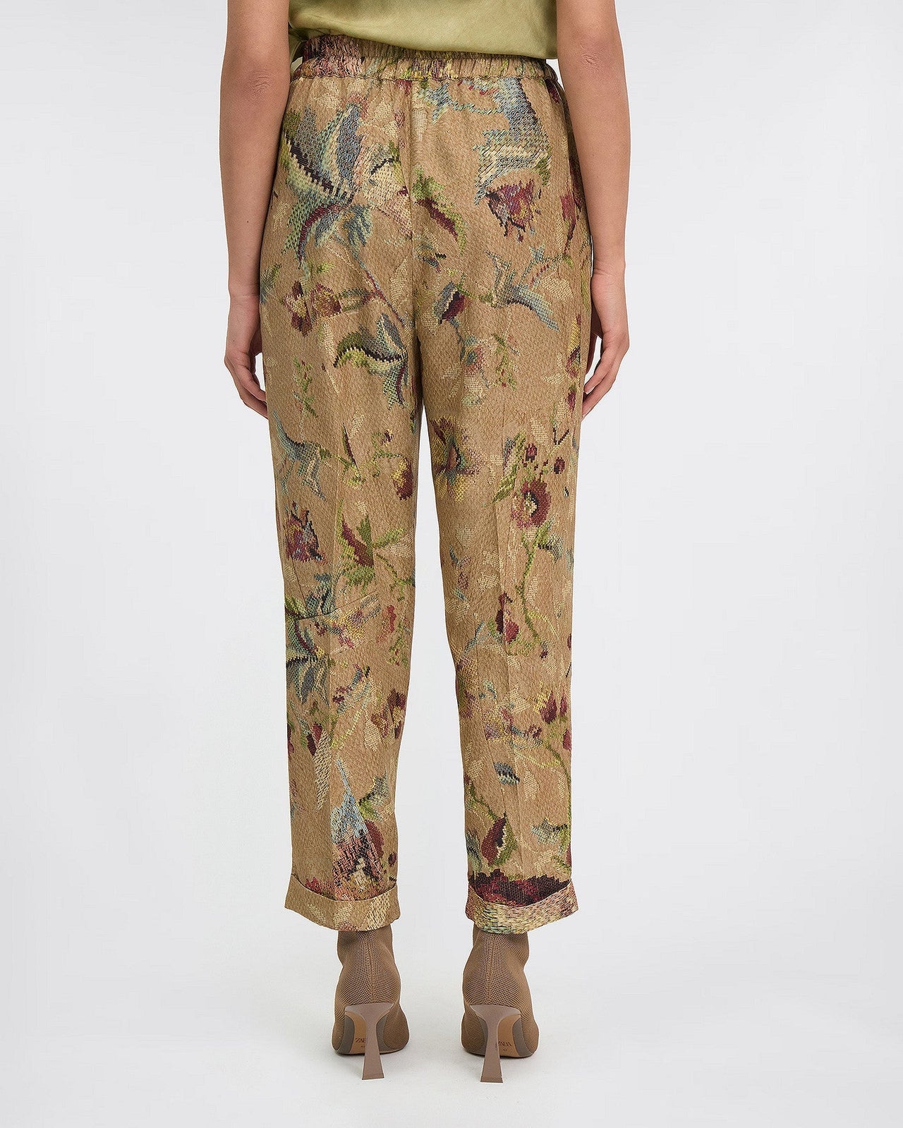 Pantalon Alma - Beige : Pantalon droit imprimé floral Mes Demoiselles - Image 4