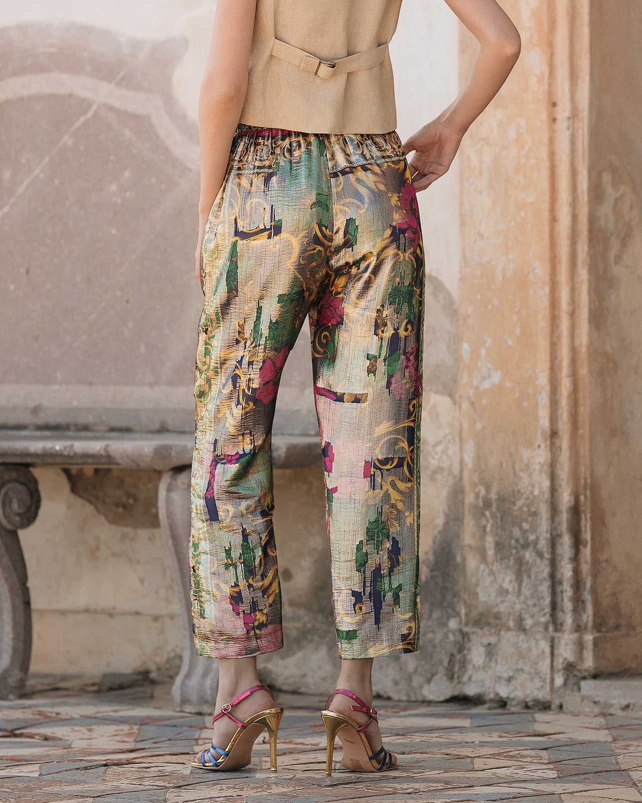 Pantalon Gala - Rose : Délicat pantalon en soie lurex Mes Demoiselles - Image 5
