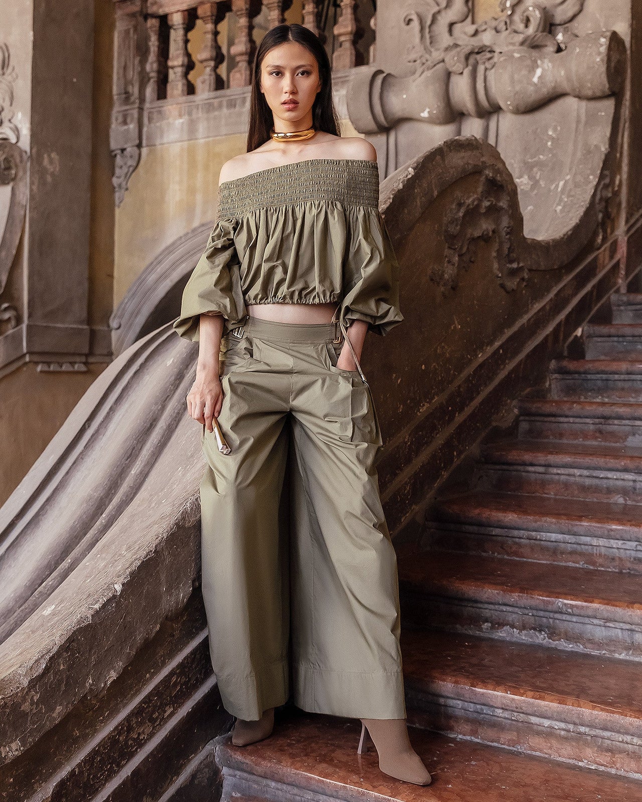 Pantalon Paline Kaki | Mes Demoiselles Paris - Image 1