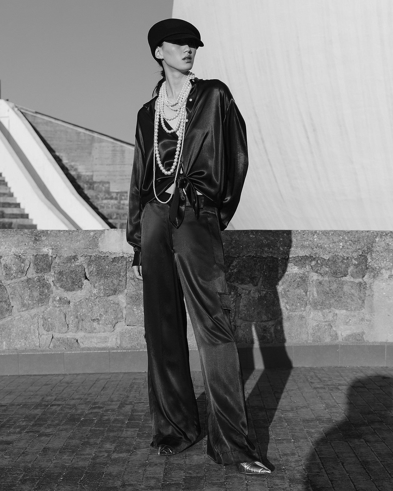 Pantalon Silma - Noir : Pantalon noir long et ample avec poches côtés Mes Demoiselles - Image 8