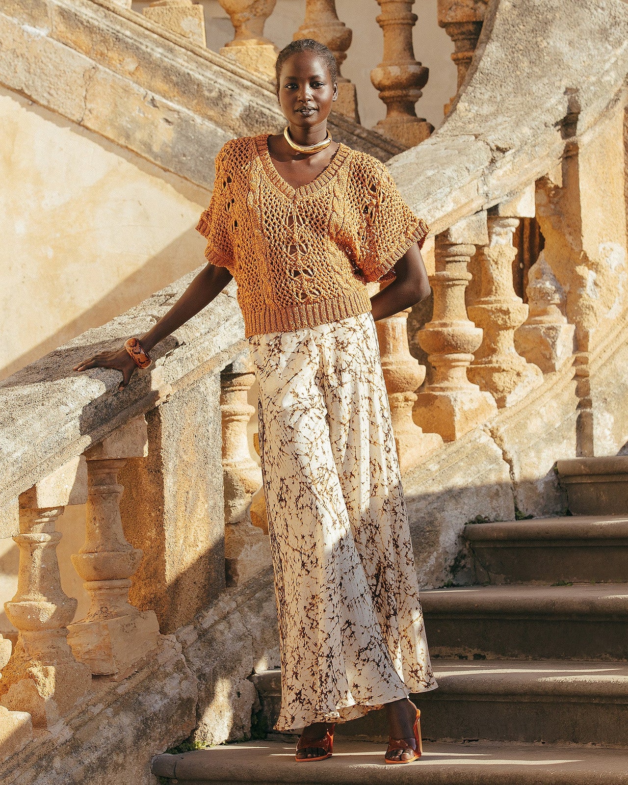 Pantalon en soie habotai tye&dye : Pantalons & combinaisons Mes Demoiselles - Image 1