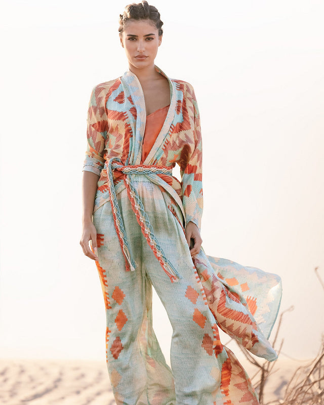 Pantalon Terene Bleu / Orange | Mes Demoiselles Paris - Image 1