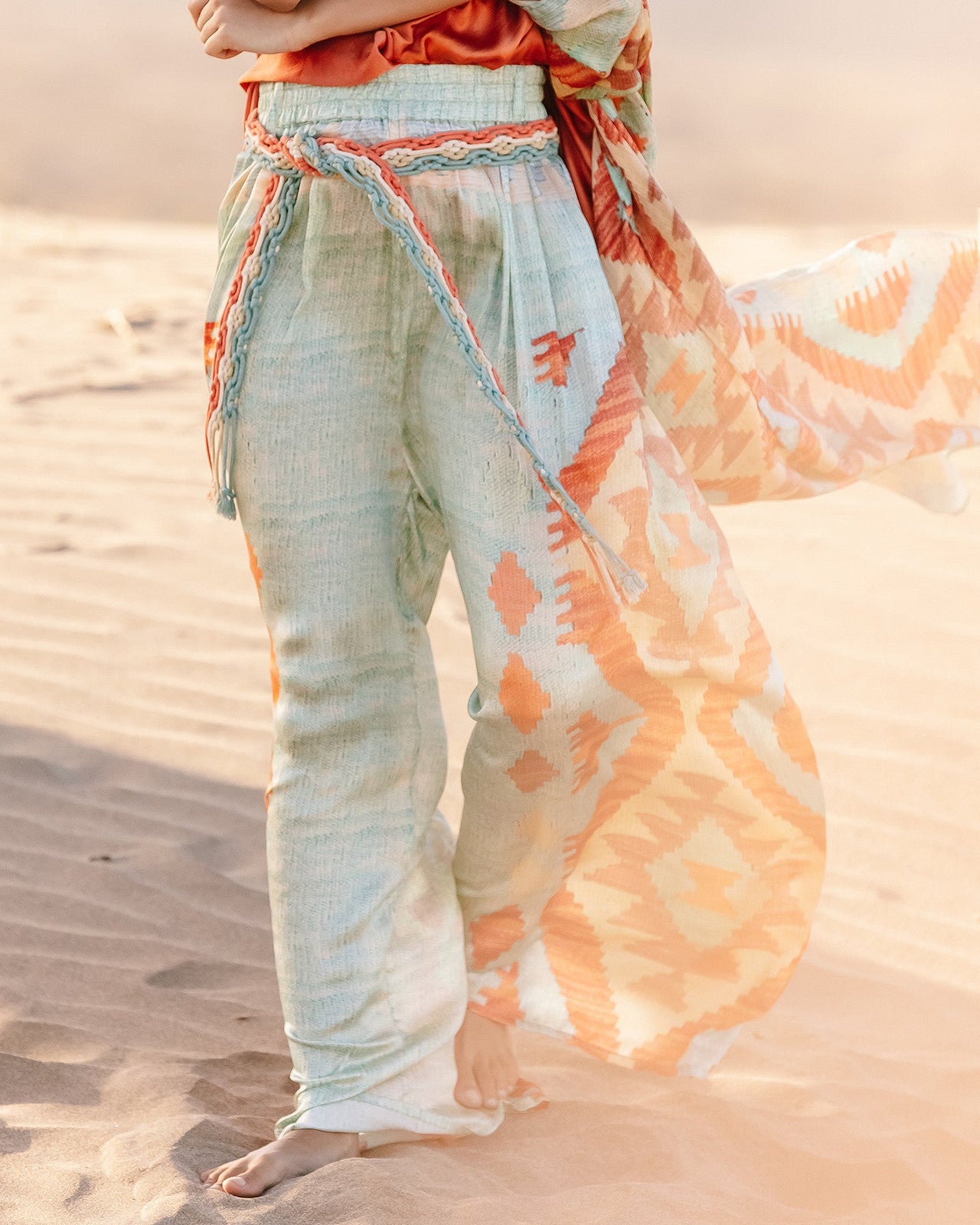 Pantalon Terene Bleu / Orange | Mes Demoiselles Paris - Image 5