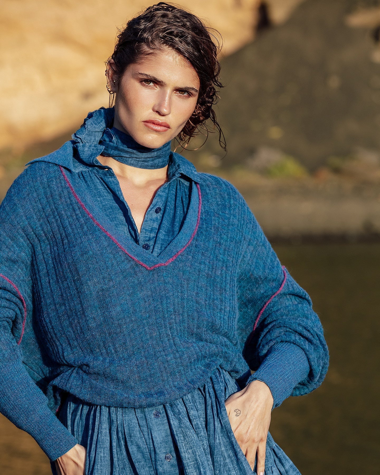Takuya Blue Sweater | Mes Demoiselles – Mes Demoiselles Paris