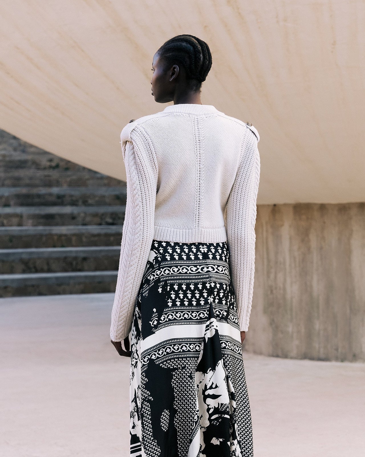 Cardigan Watson - Blanc : Cardigan officier en maille et jeu de passementerie Mes Demoiselles - Image 6