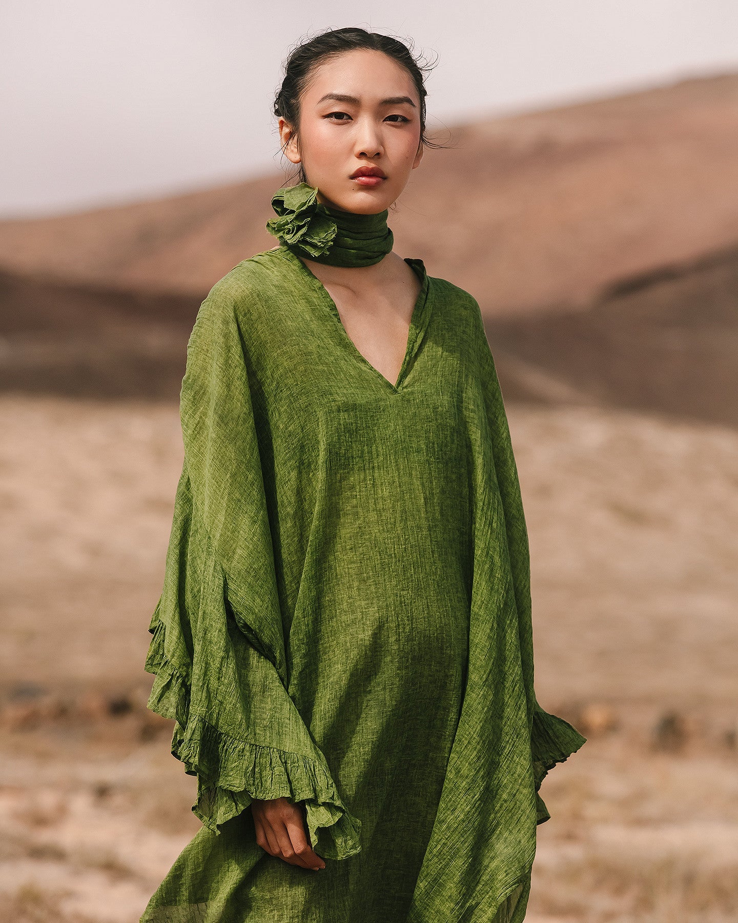 slim fit dress slacks Pastries In Paris Pleated Dress In Kelly Green main image 0