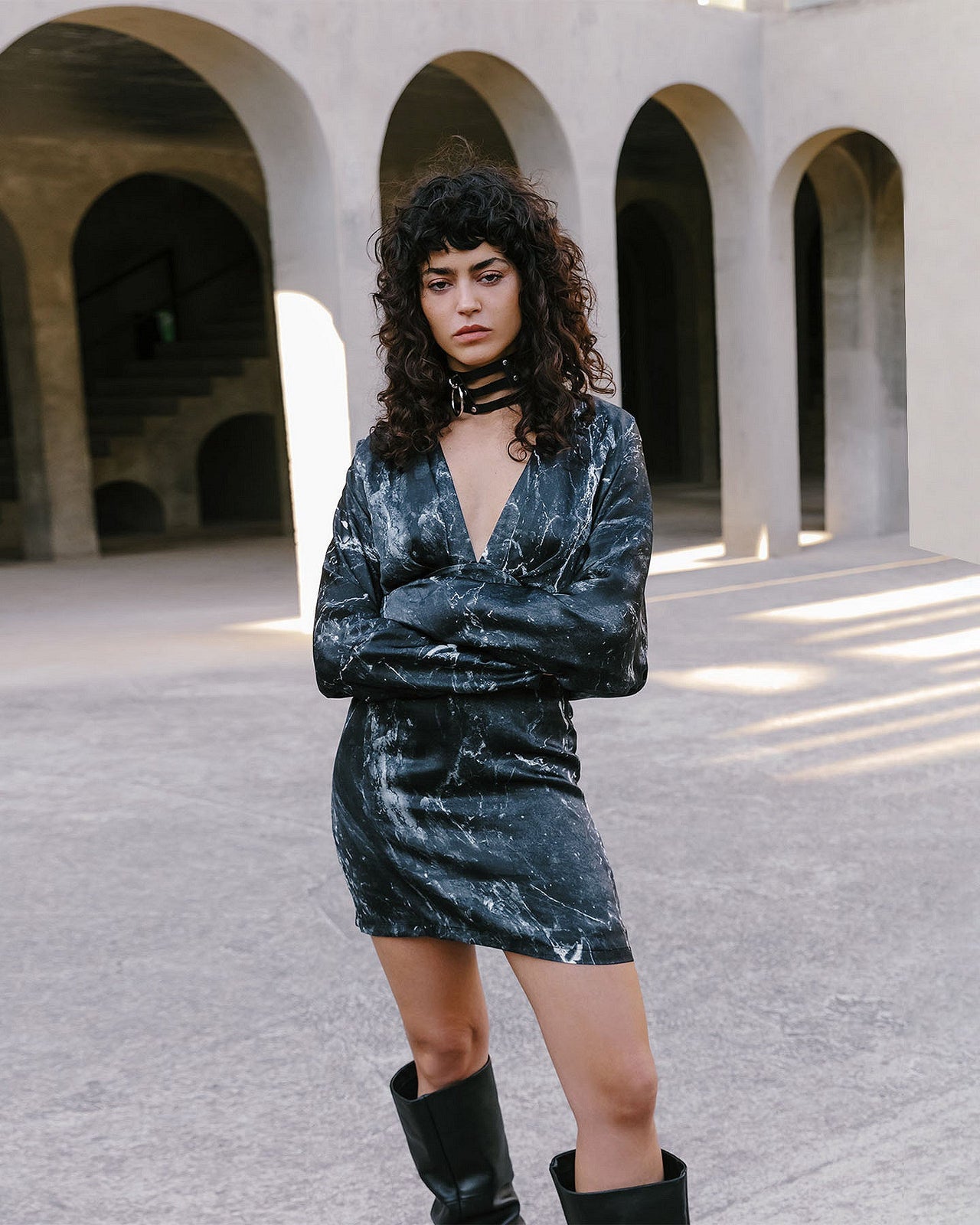 Robe Sully Marbre noir | Mes Demoiselles Paris - Image 4