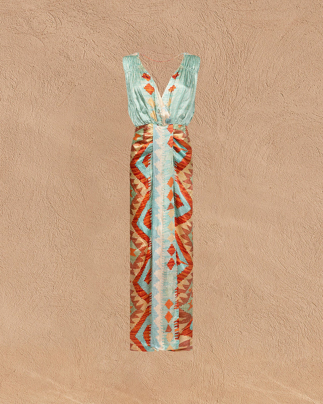 Robe Talia Bleu / Orange | Mes Demoiselles Paris - Image 2