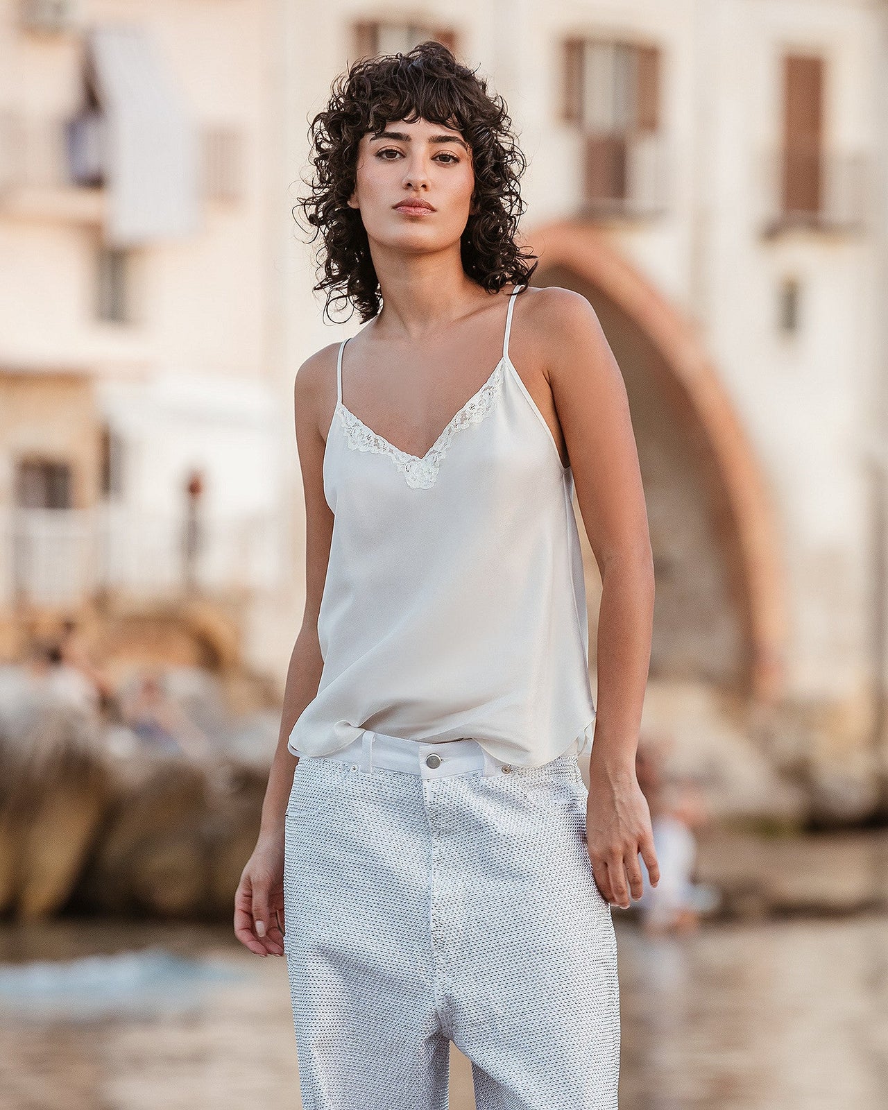 Top Gola - Or : Top en soie avec une induction dorée Mes Demoiselles - Image 5