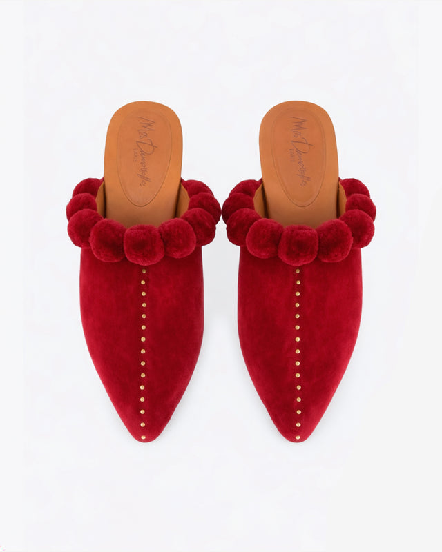 Miss Pompon Shoes - Red - Image 1