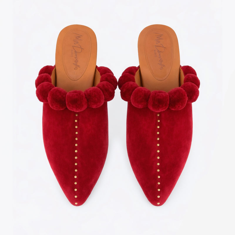 Miss Pompon Shoes - Red