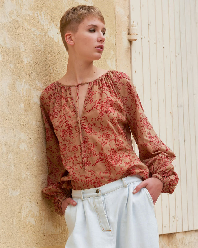 Josette Blouse - Peach - Image 1
