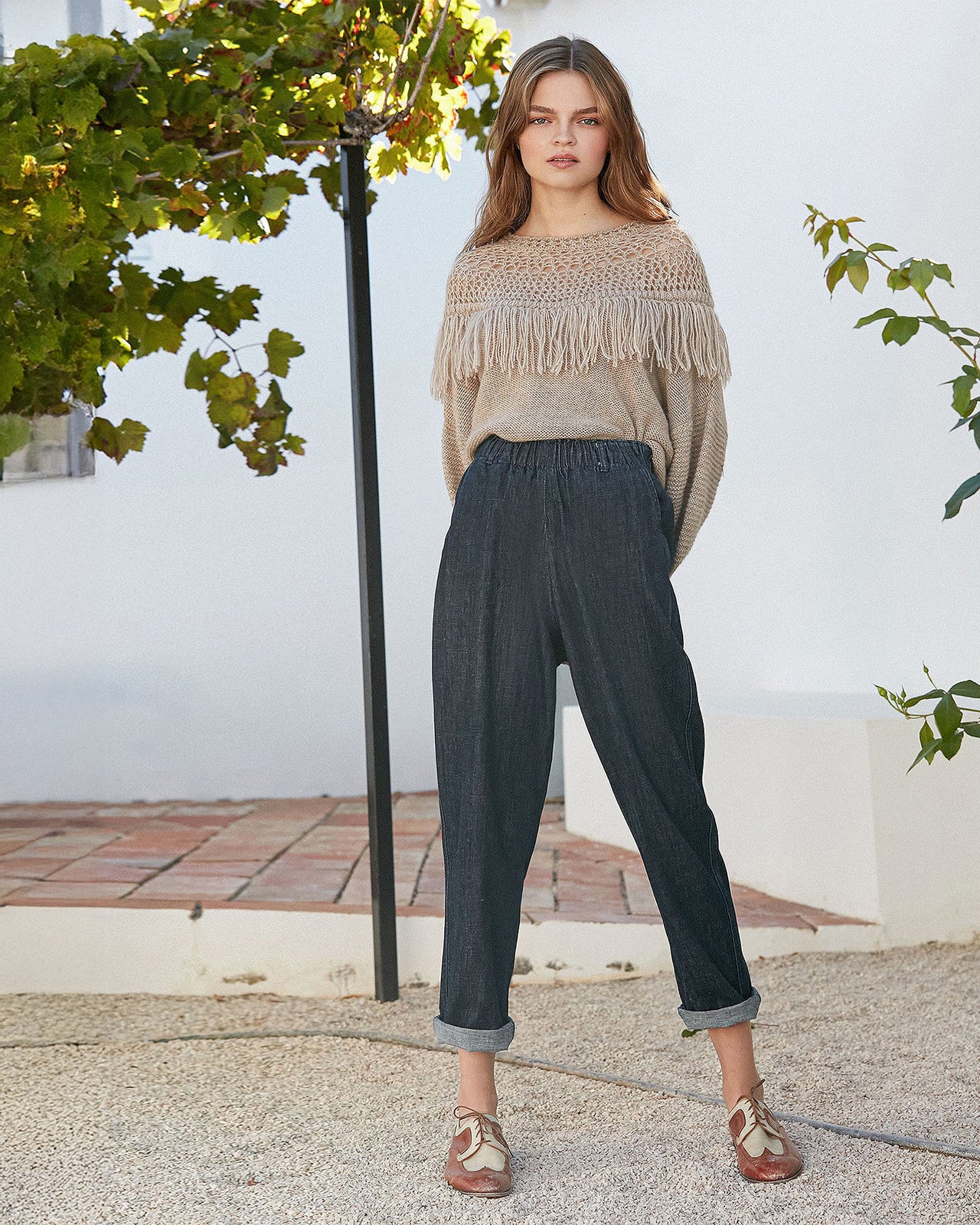Pantalon Gaucho - Denim - Image 6