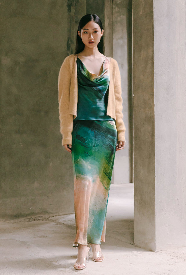 Cardigan beige doux, confortable et léger pour la détente - Pulls & gilets Mes Demoiselles - Image 3